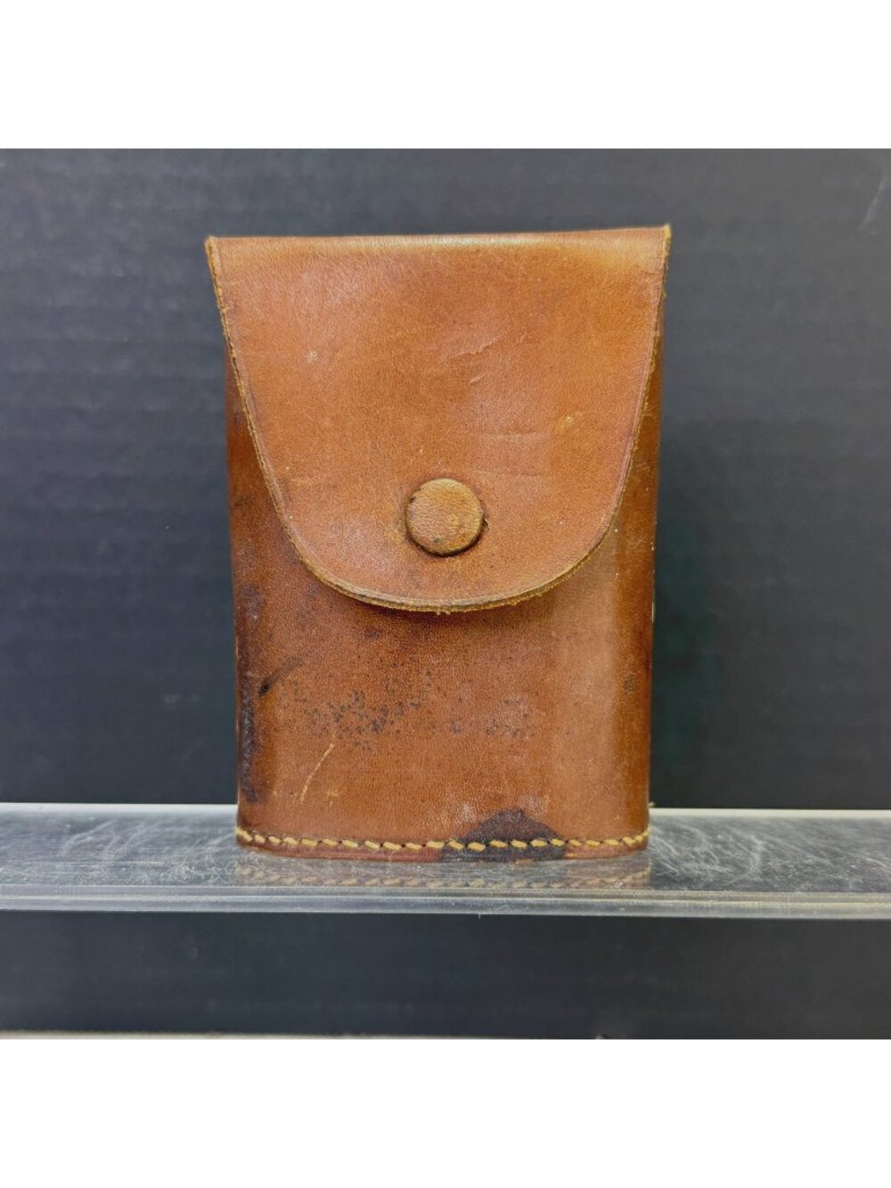 Vintage Travel Pocket 8oz Glass Cup with Leather Case